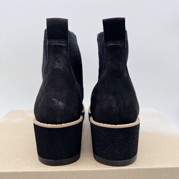 Eileen Fisher Lilou Wedge Ankle Boots Chelsea Booties Black Nubuck Womens US 6.5 - Picture 7 of 11